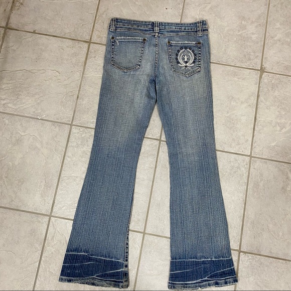 NOBO Jeans Women’s 30 Flare Distressed Jeans Waist Light blue Denim Low Rise - Picture 4 of 8